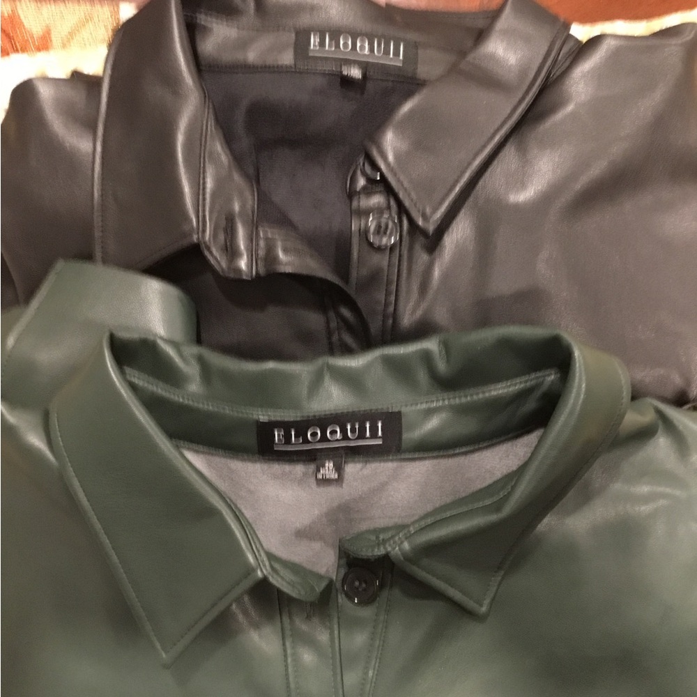 Both - for $35.00 Eloquii Black and Green Faux Leather Dresses Size 20